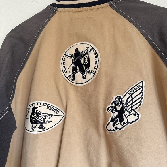 Ecko Unlimited Varsity Bomber Jacket 100% Cotton Canva Patched L Vintage USA - Picture 9 of 15